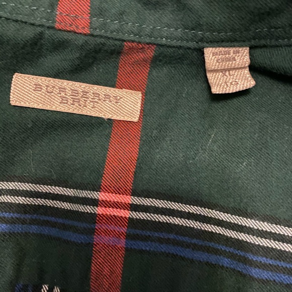 Burberry Green Plaid Button Down Shirt - Picture 4 of 4
